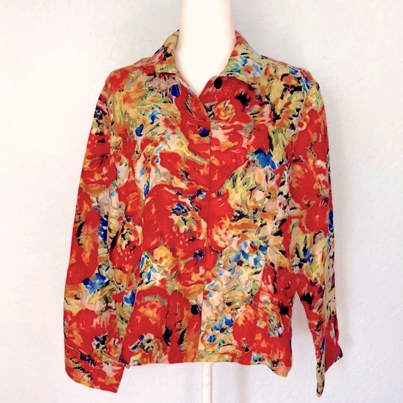 - Chico’s  multicolor Floral Printed Blaze - Picture 1 of 8
